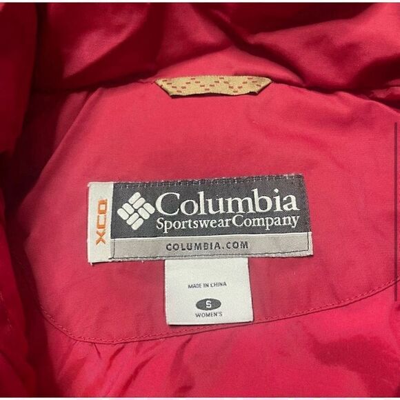 Columbia Down Feather XCO Womens Jacket Size Small Red Puffer Detachable Hoodie - Picture 4 of 14